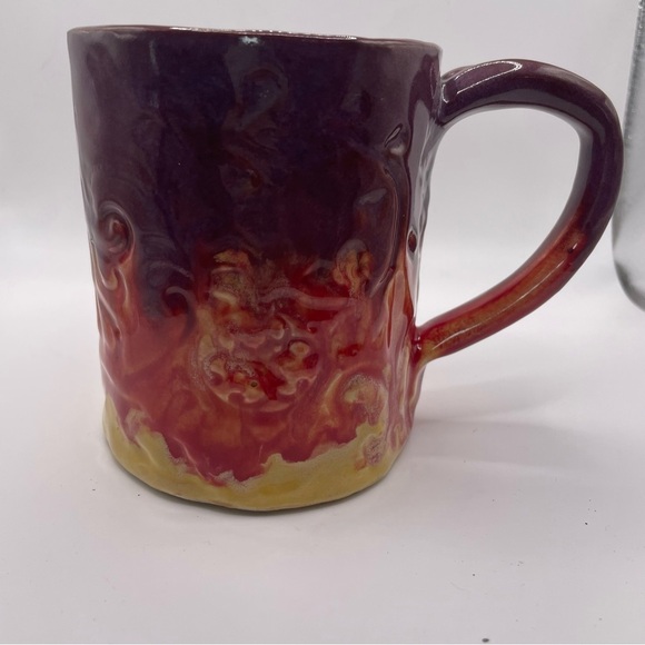Coffee cup. Humble Hands Pottery. Clay. Funky. Signed on bottom. No chips. - Picture 1 of 8